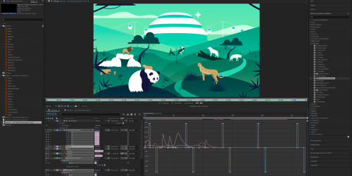 Métier du Zoo : Motion Designer - Domaine d'activité : Communication et Education - Capture d'écran d'un logiciel d'animation manipulé par le motion designer